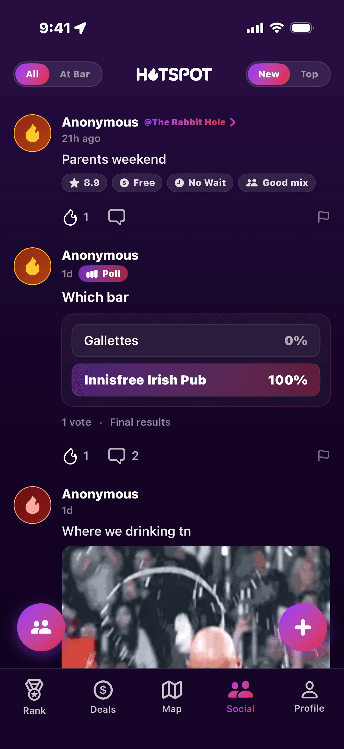 HotSpot social feed